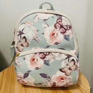 LUV BETSEY JOHNSON Purse Peyton Mini Backpack Bag Green Floral